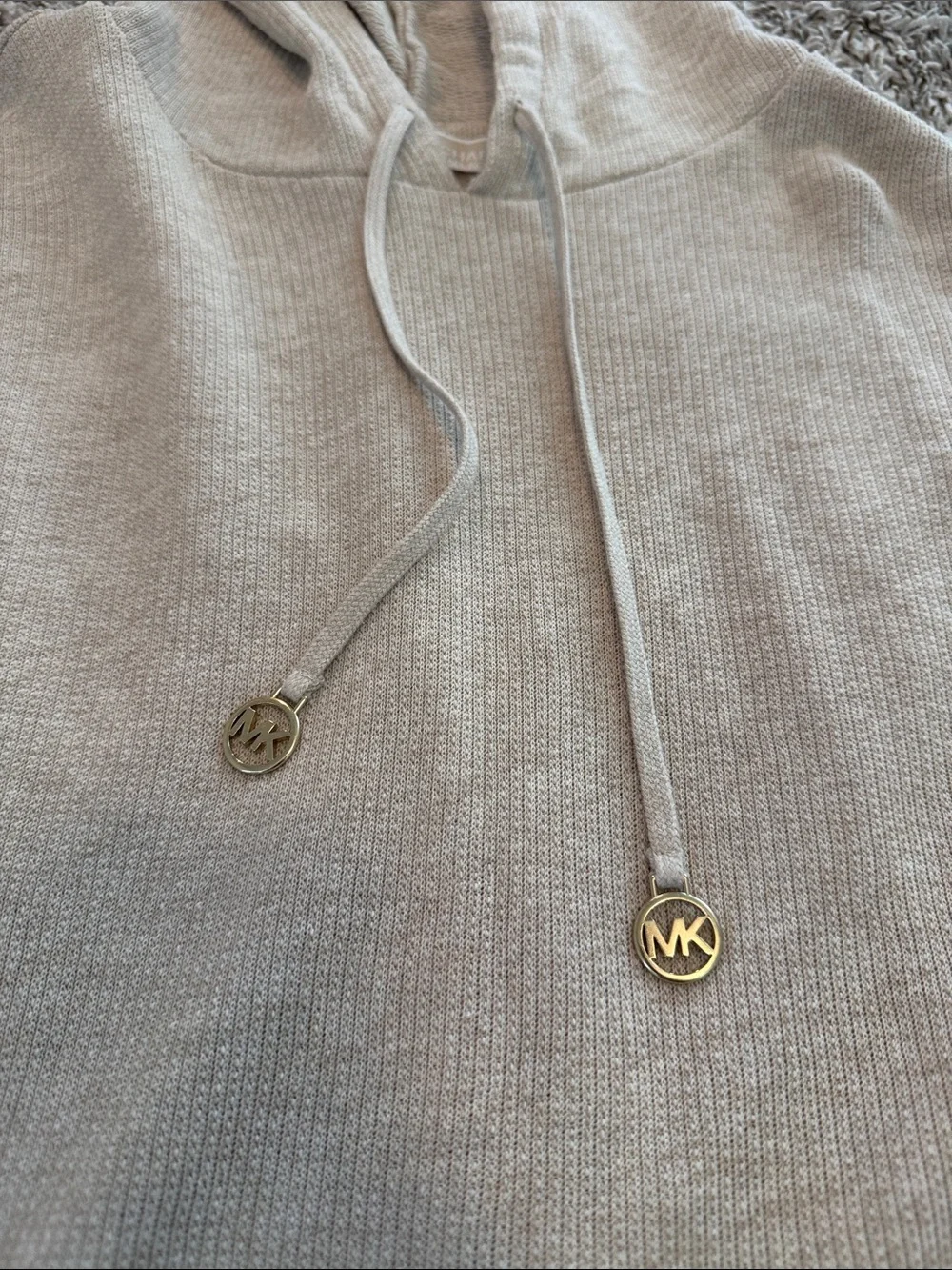 Michael Kors Light Beige Hooded Pullover Sweater